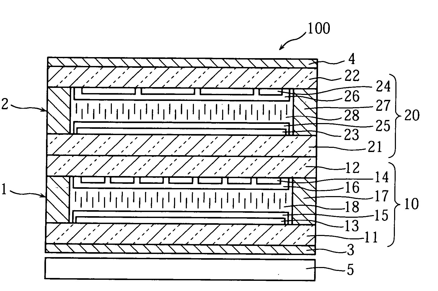 Composite display unit and electric apparatus using this