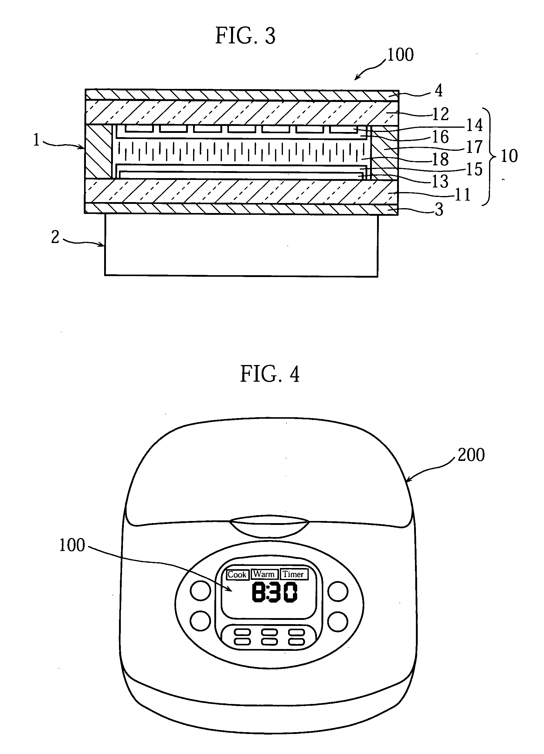 Composite display unit and electric apparatus using this