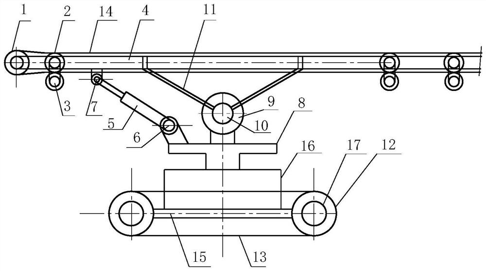 Belt conveyor mobile tail device with crawler