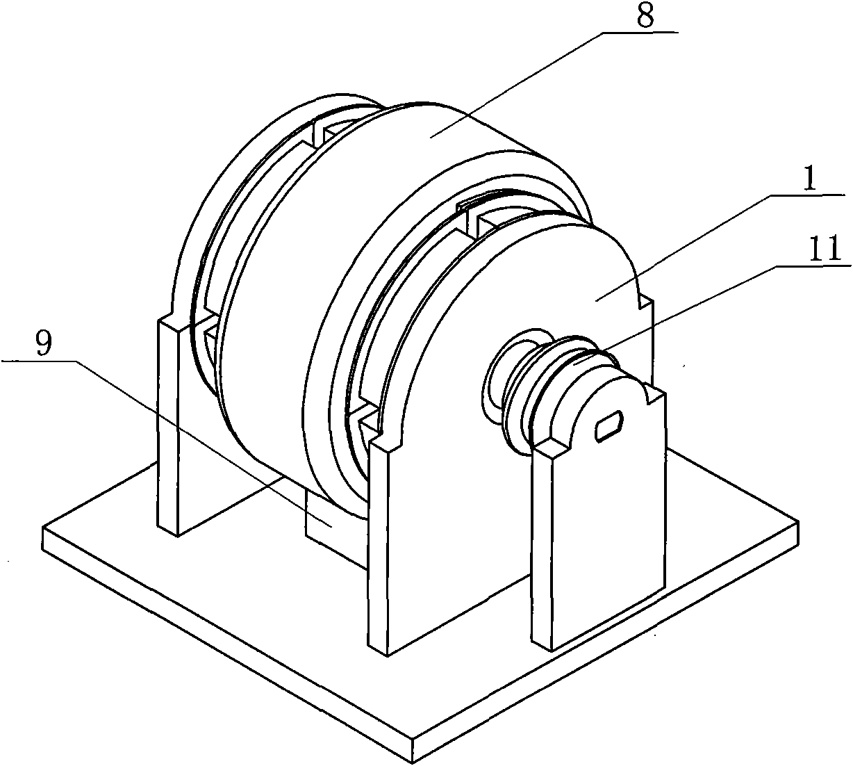 Double plate type shielding device for annular permanent magnet