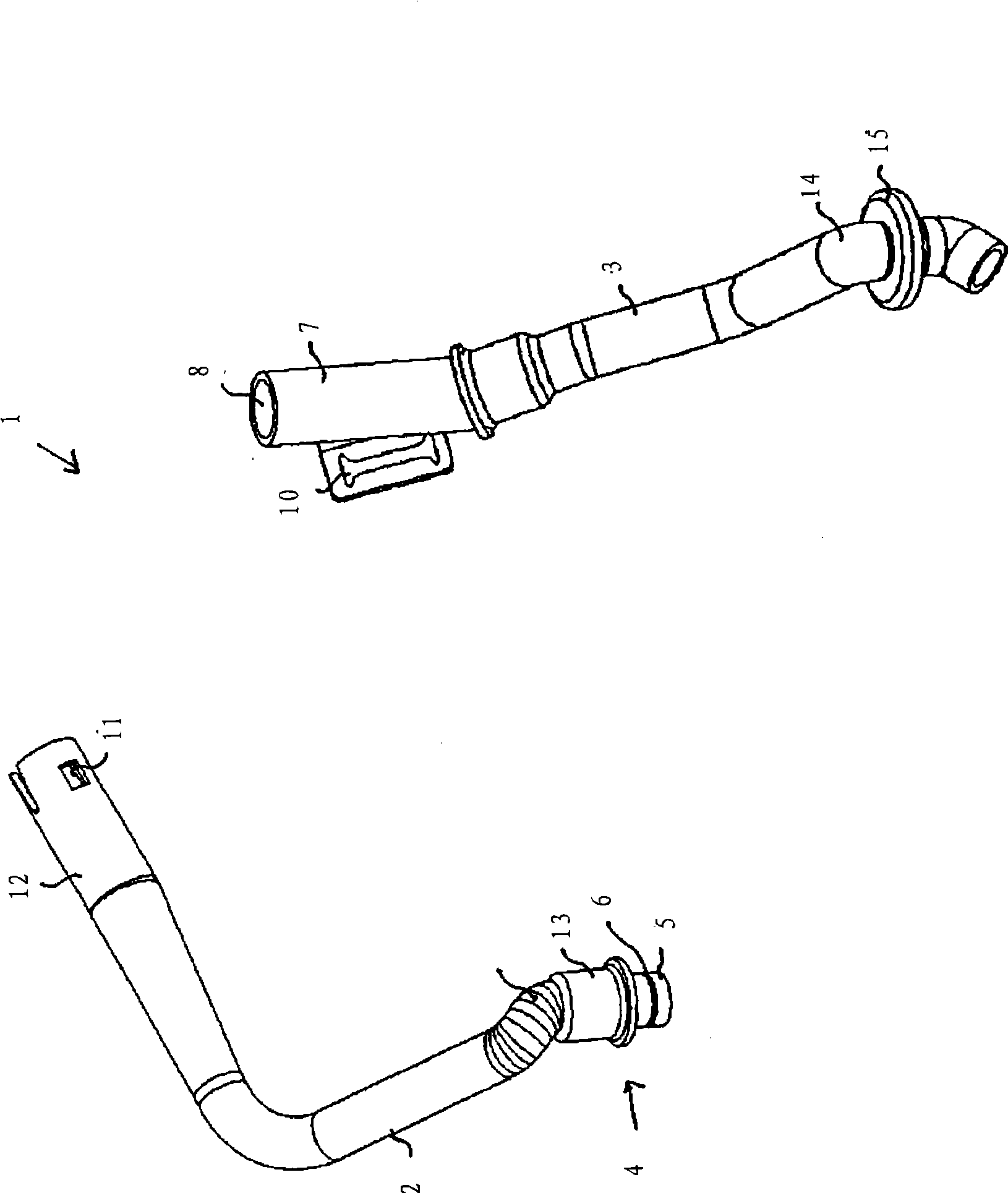 Condensate draining pipe and method for assembling a condensate draining pipe