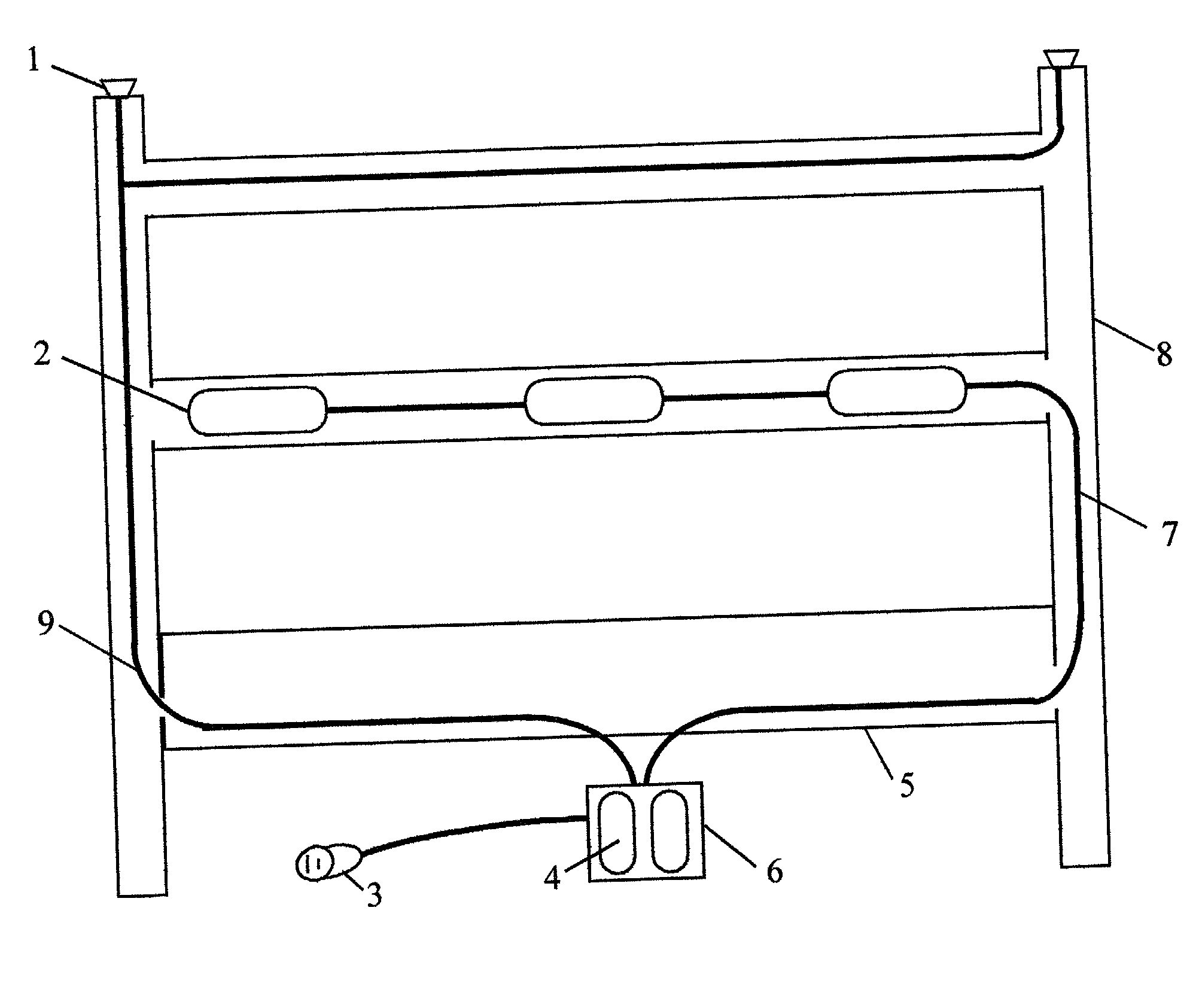 Multifunctional illumination system for furniture, and a bedstead of tubular construction employing this device