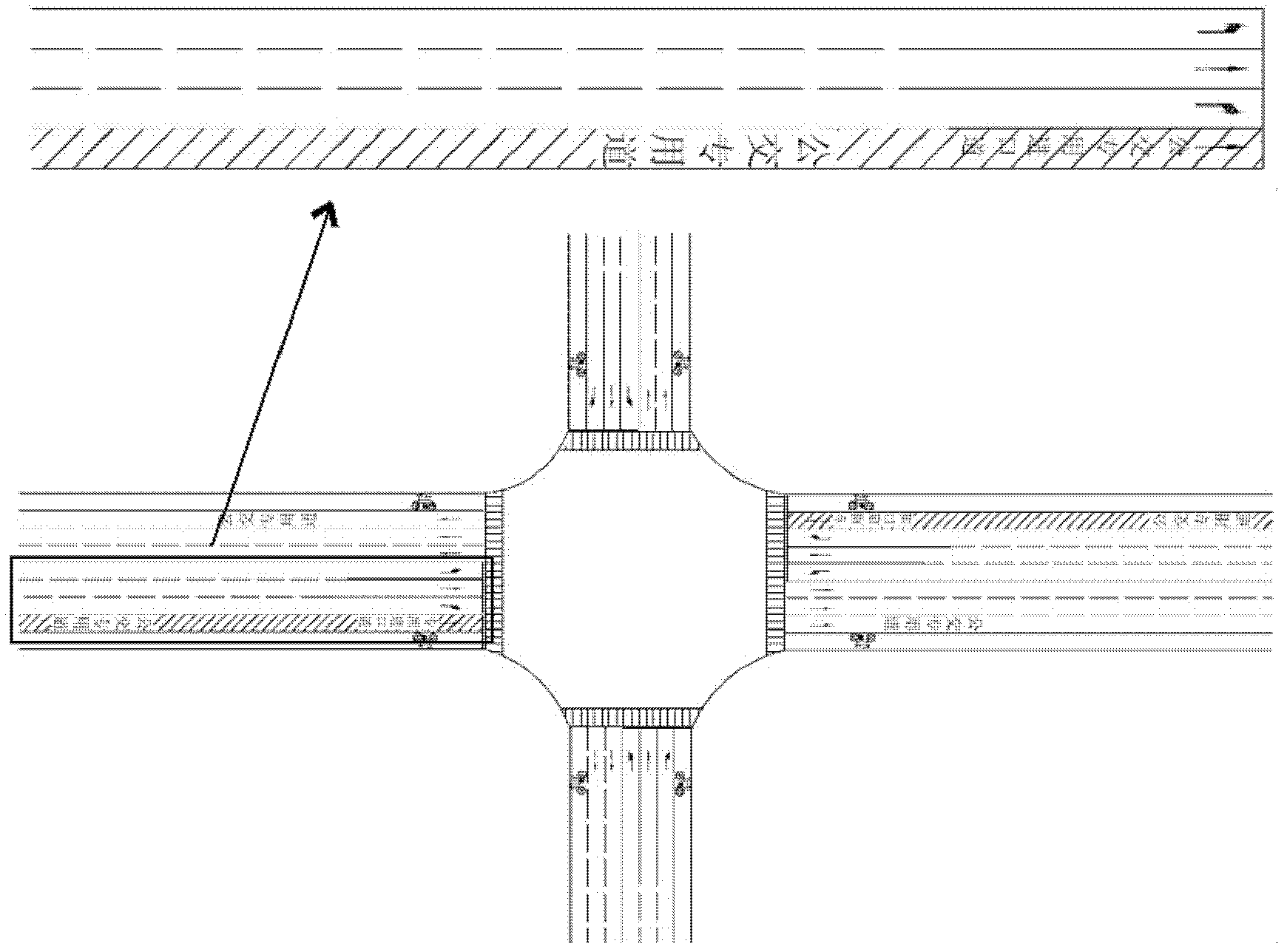 Design method of signal intersection provided with straight-through type bus special entrance lane