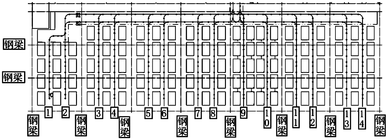 Distribution method of navigation magnetic stripe for AGV for vegetable three-dimensional cultivation