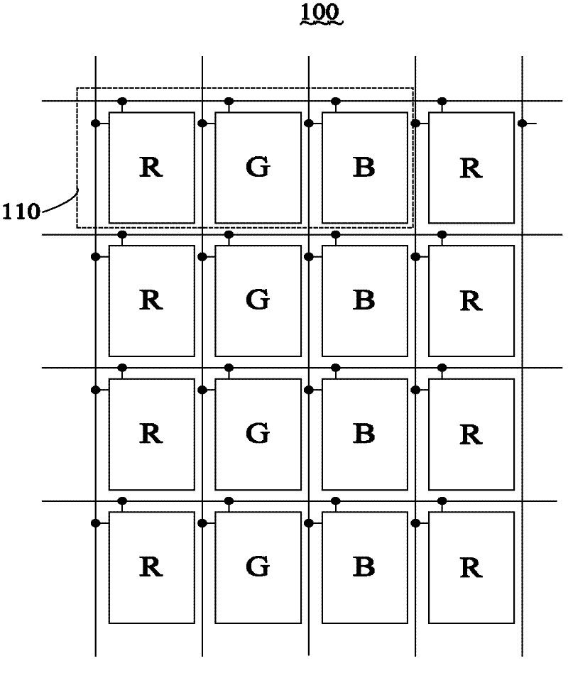 Colored planar display panel and corresponding colored planar display device