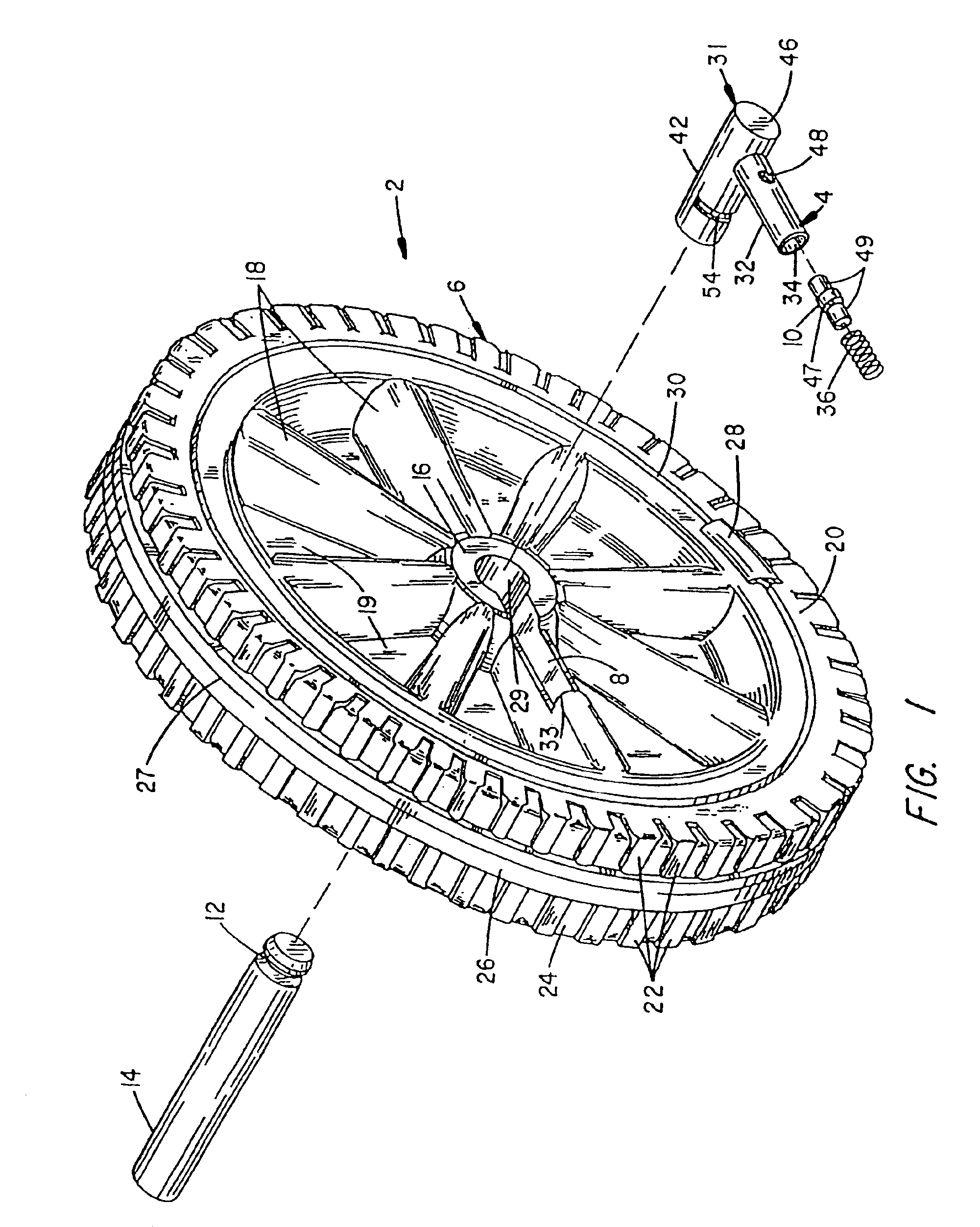 Blow molded wheel with axle retainer