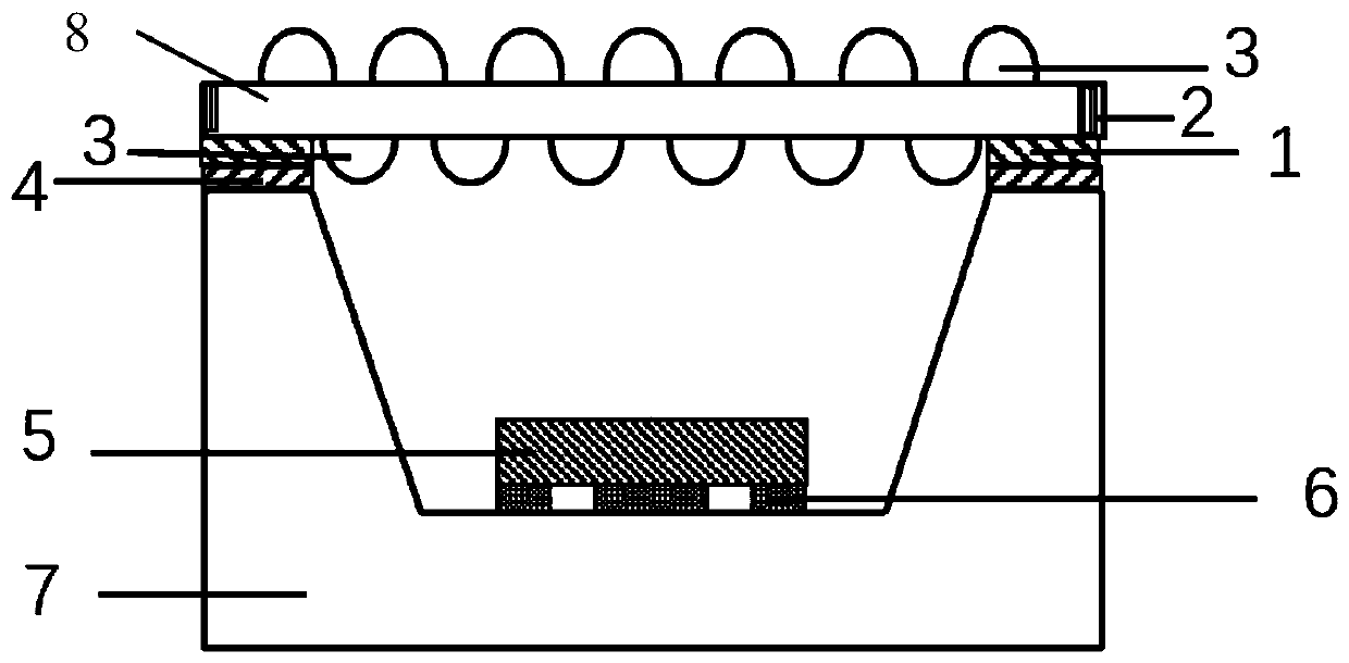 Full-inorganic LED packaging structure and preparation method thereof
