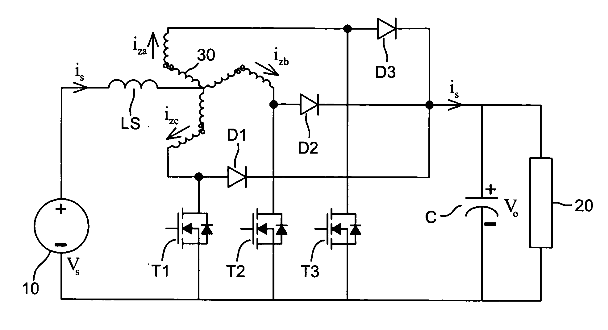 DC to DC converter with high frequency zigzag transformer