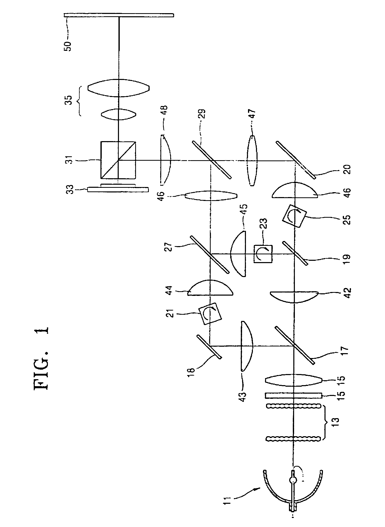 Color illuminating system and projection type image display apparatus using the same