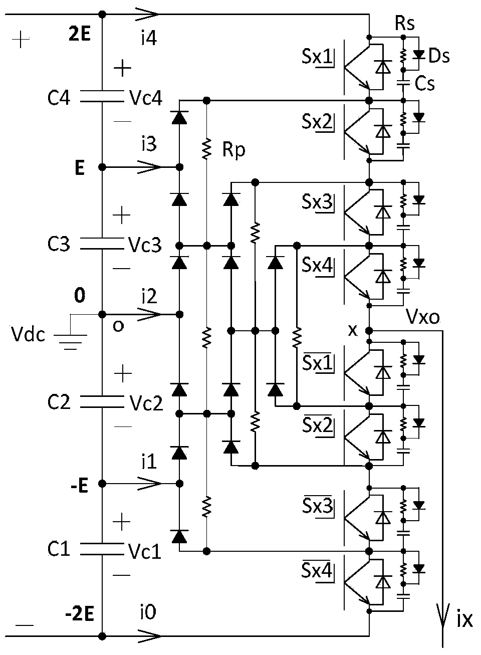 High-modulation-ratio voltage-sharing method for diode-clamped five-level inverter