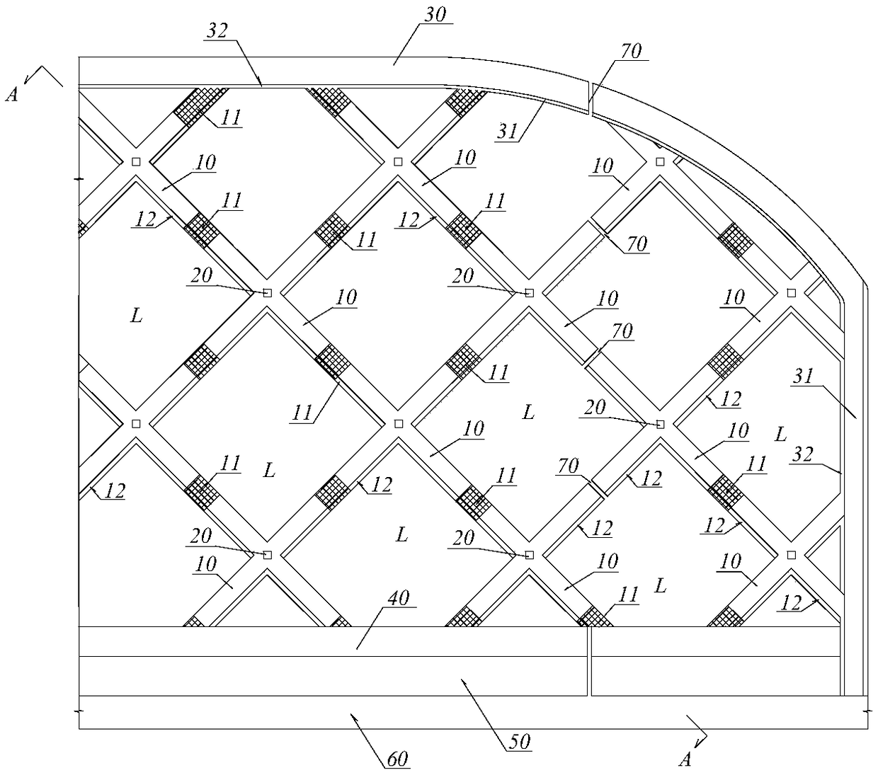 Split mounting type anchor frame beam structure and construction method thereof
