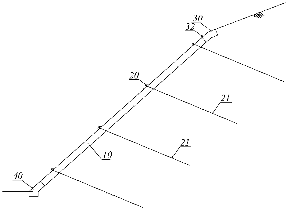 Split mounting type anchor frame beam structure and construction method thereof
