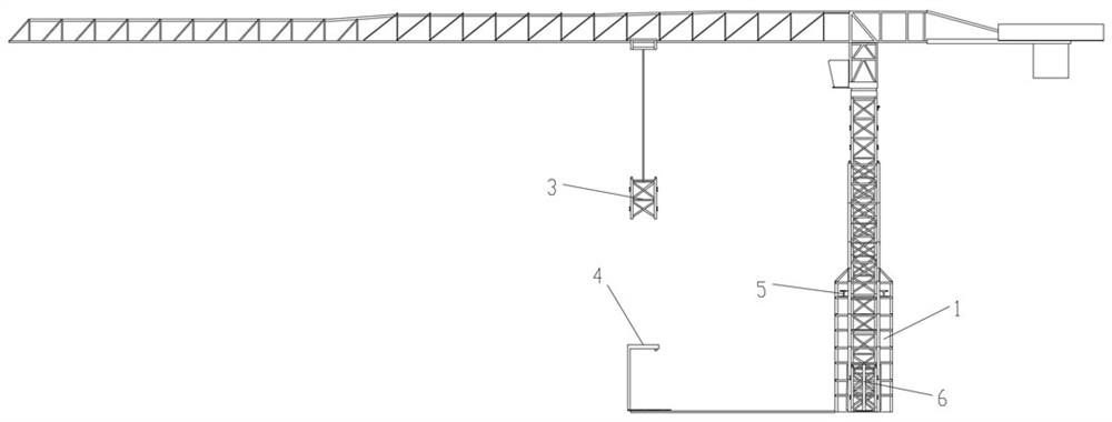 A construction method of a ground jacking tower crane