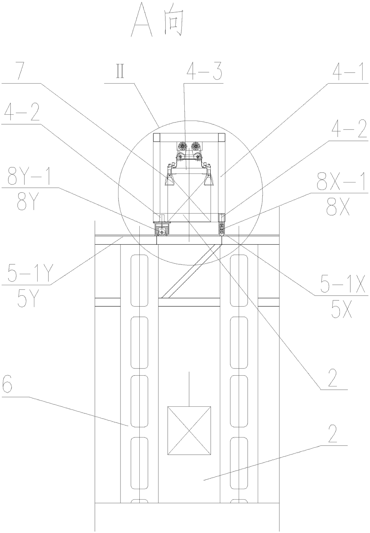 Railway container yard and conveying device thereof