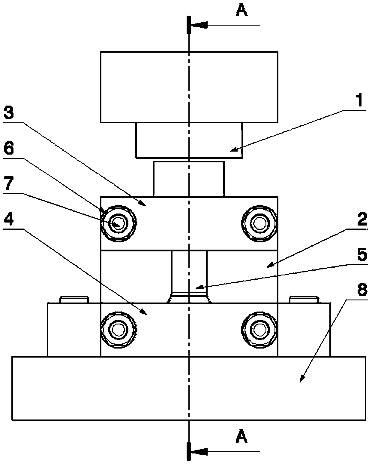 A quasi-static uniaxial compression test method and device