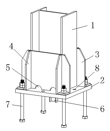Corrosion resistant method and structure of steel column base with shoe plate