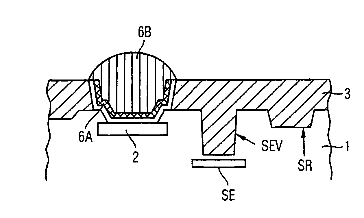 Ultrathin semiconductor circuit having contact bumps and corresponding production method