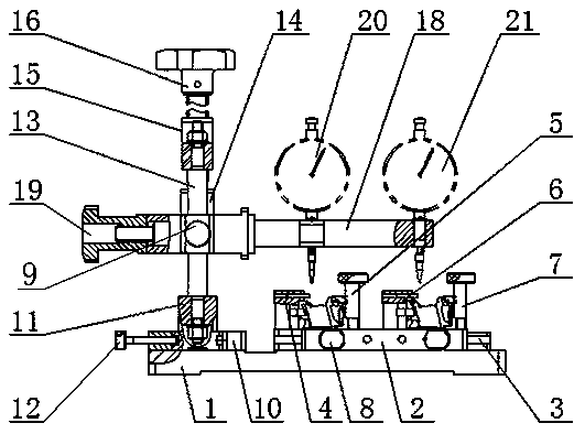 A gas turbine engine turbine guide vane profile measurement device and measurement method thereof