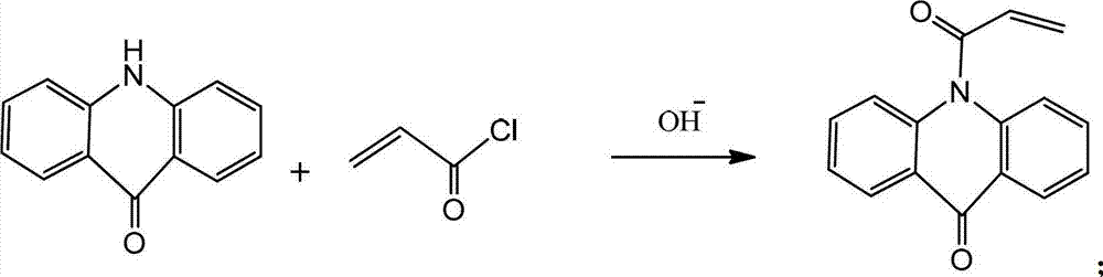 Polymerizable acridone photoinitiator and preparation method thereof