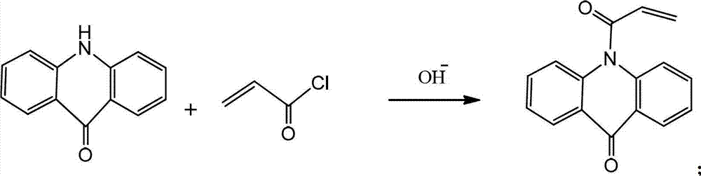 Polymerizable acridone photoinitiator and preparation method thereof