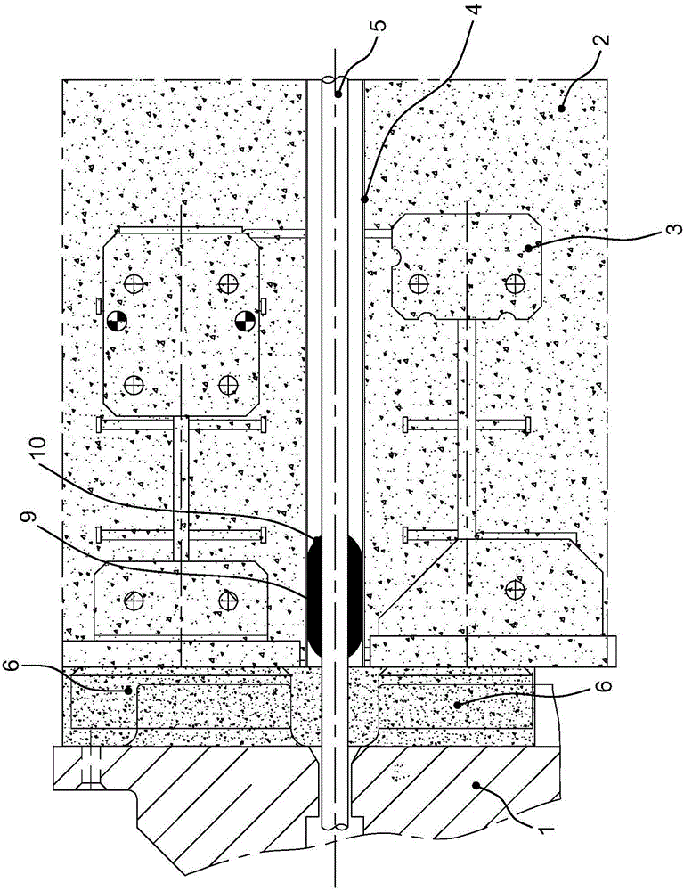 An installation structure of a prestressed connector