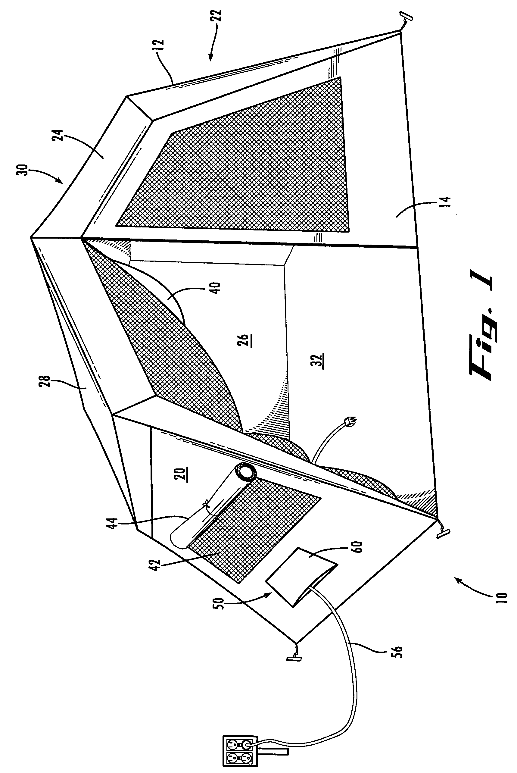 Tent with pass-through port