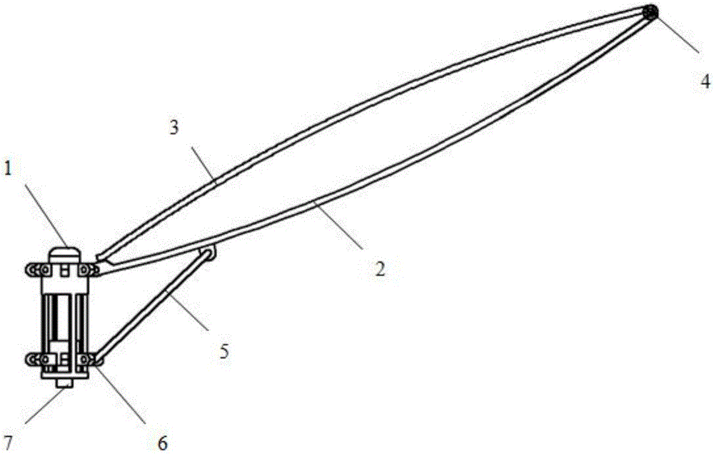 Foldable expandable umbrella antenna structure framework and expansion method