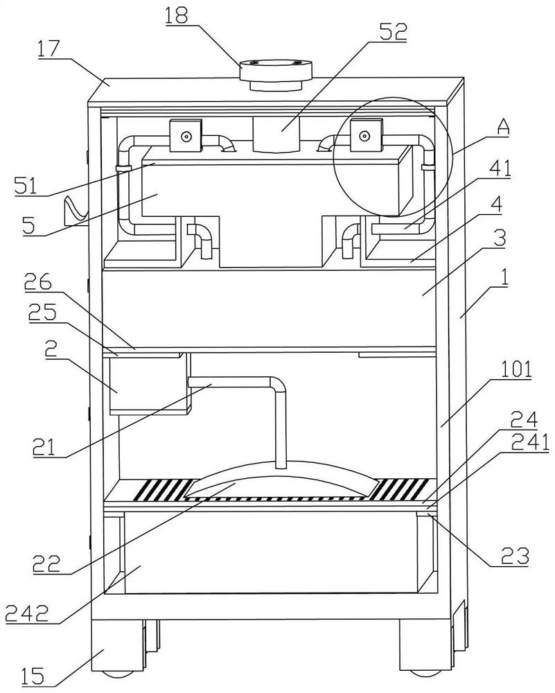 Gas filtering device for operating room