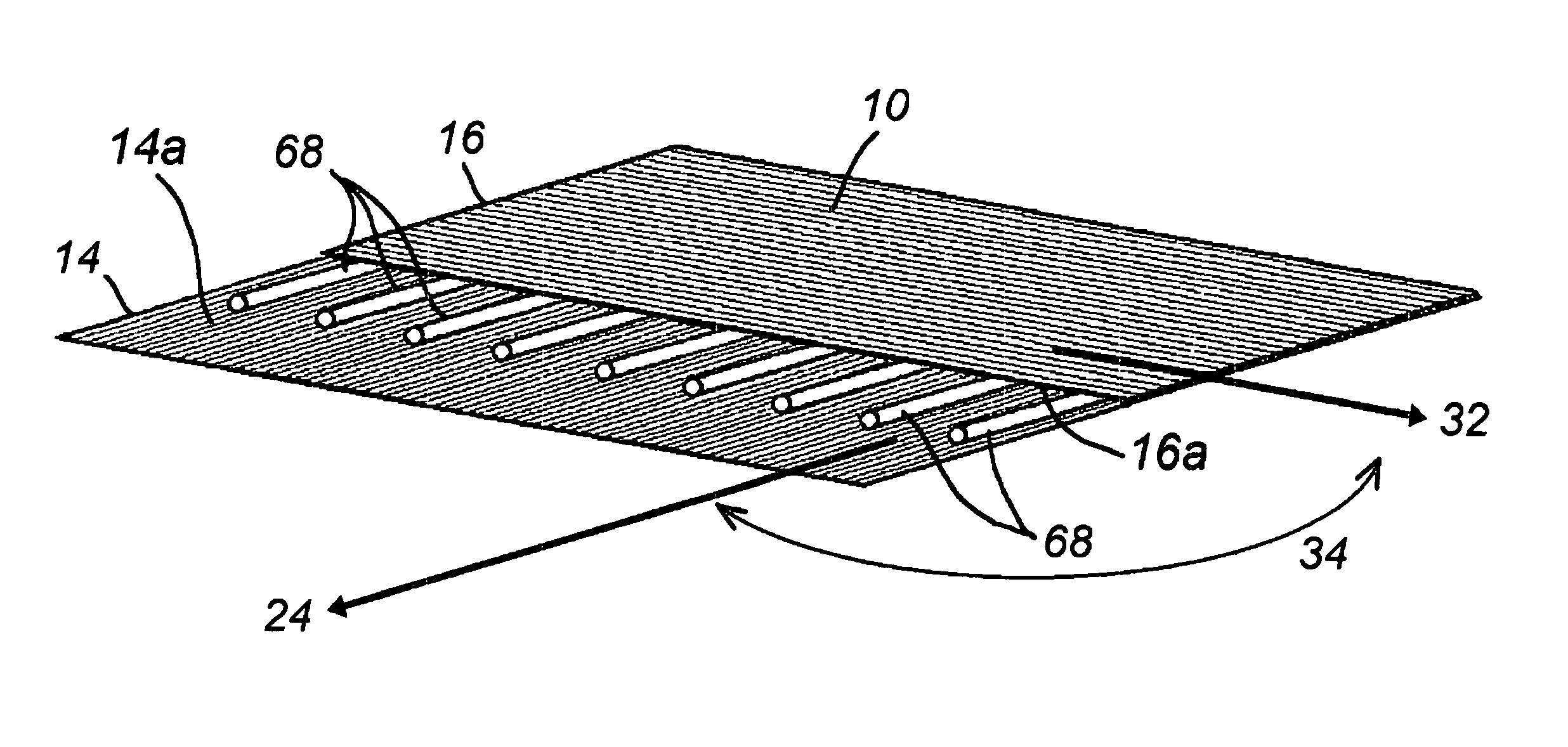 Continuous cross-plied material and method of manufacturing same