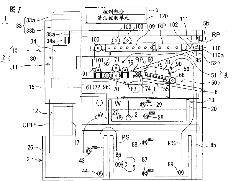 Cleaning method and system for used paper recycling apparatus