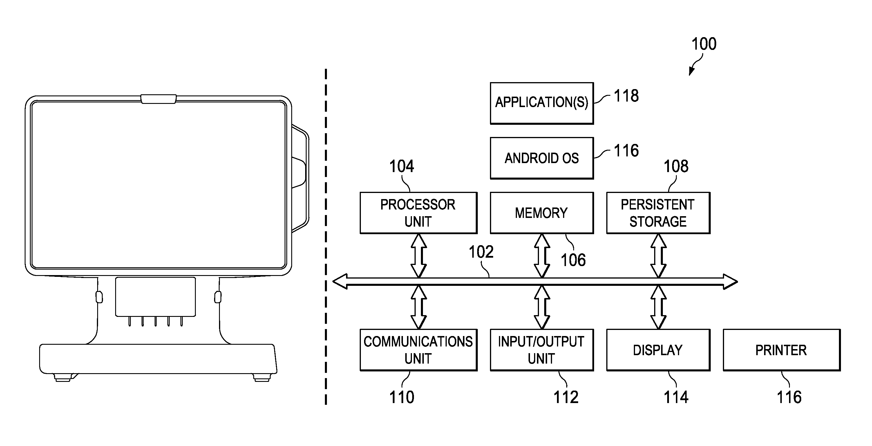 Printer control mechanism for a device having a mobile operating system