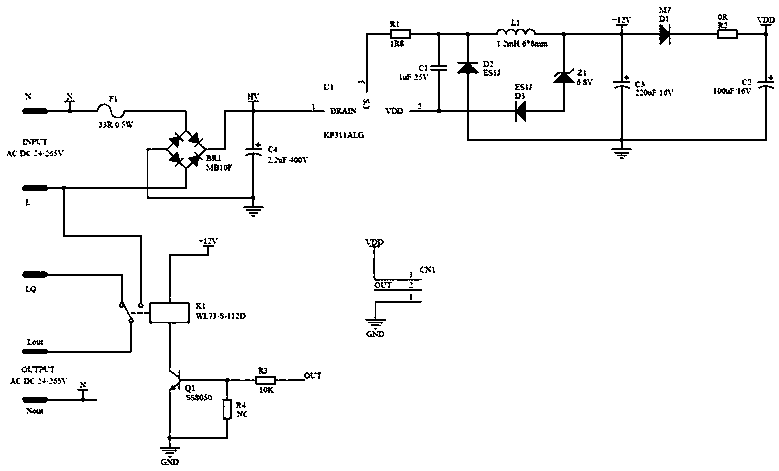 Inductive switch control circuit with wide input voltage range