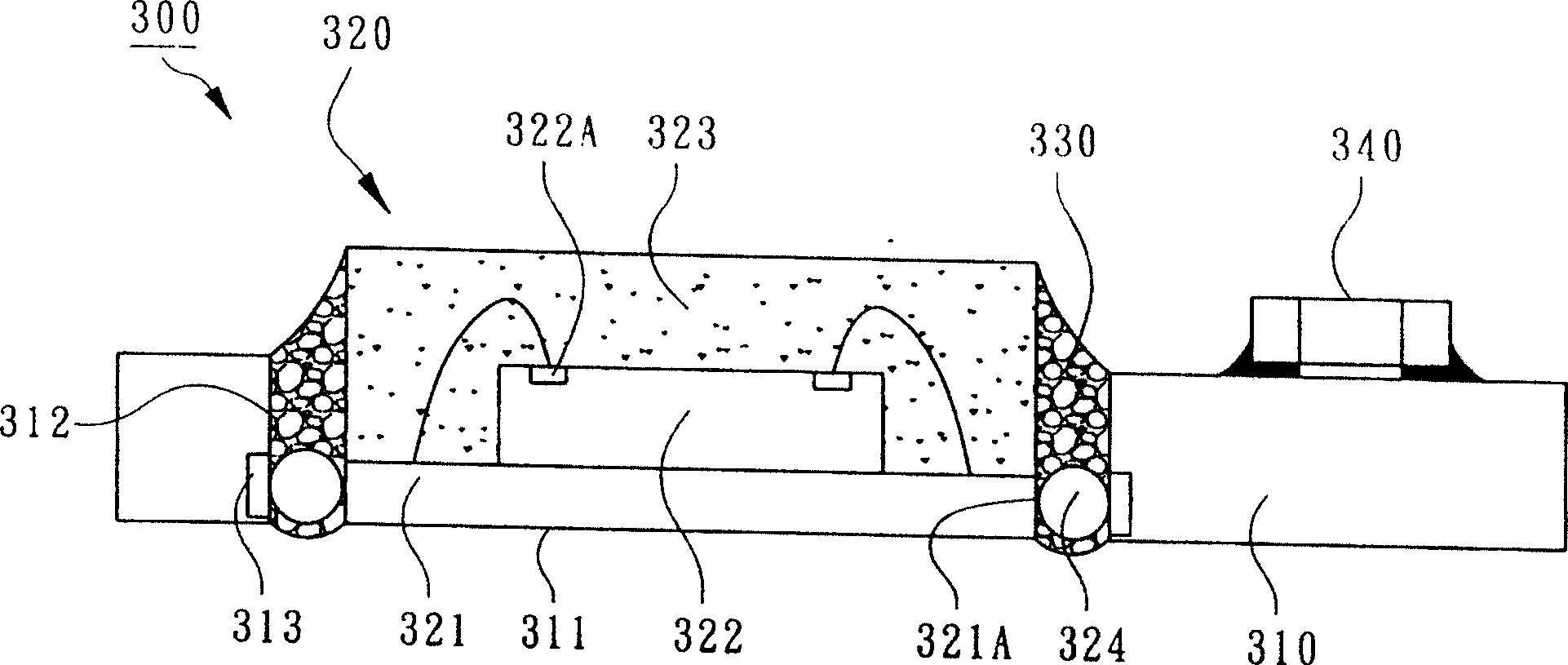 Electronic device for the embedded semiconductor encapsulation part