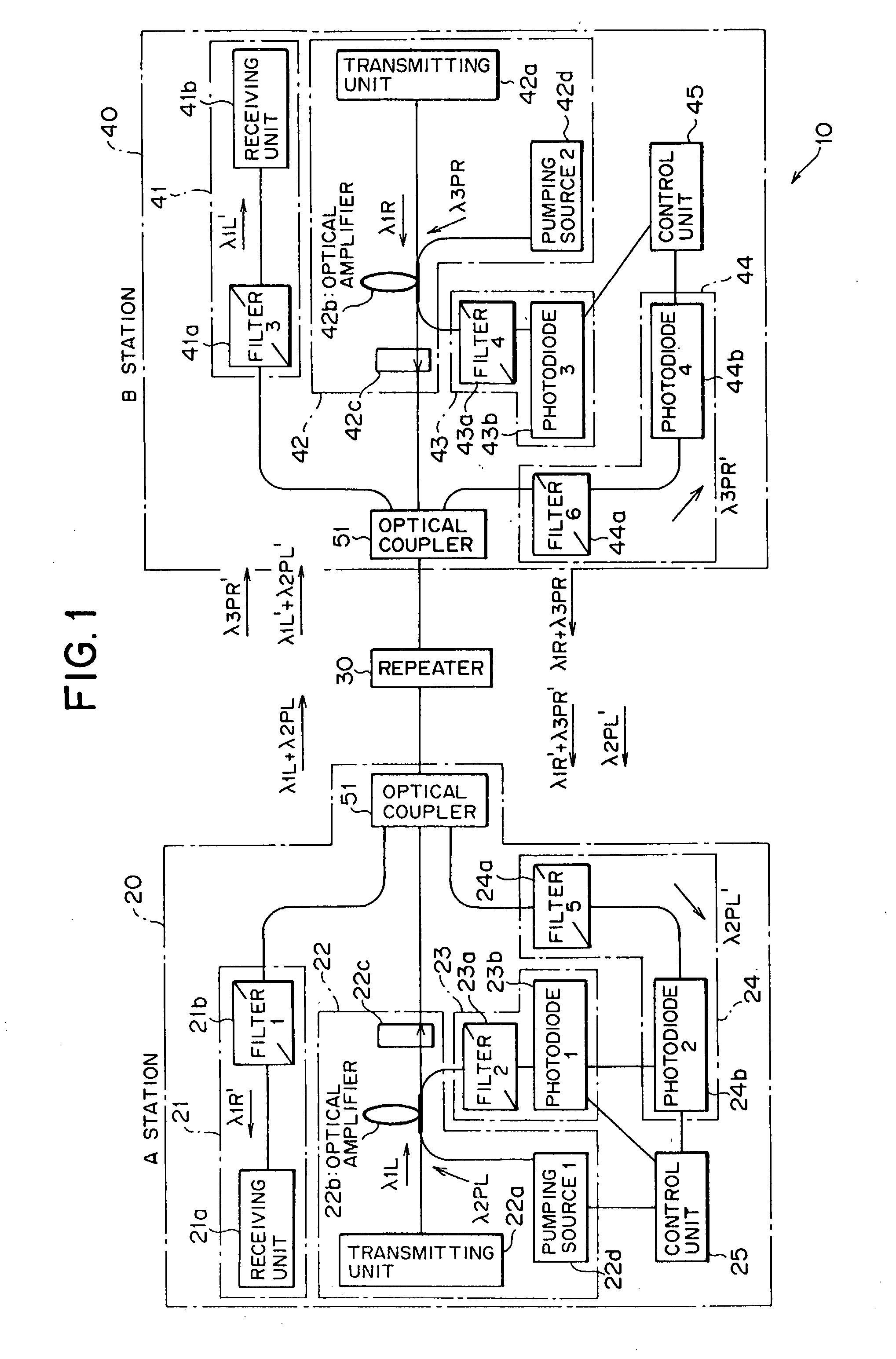 Optical transmitting apparatus and optical repeating apparatus