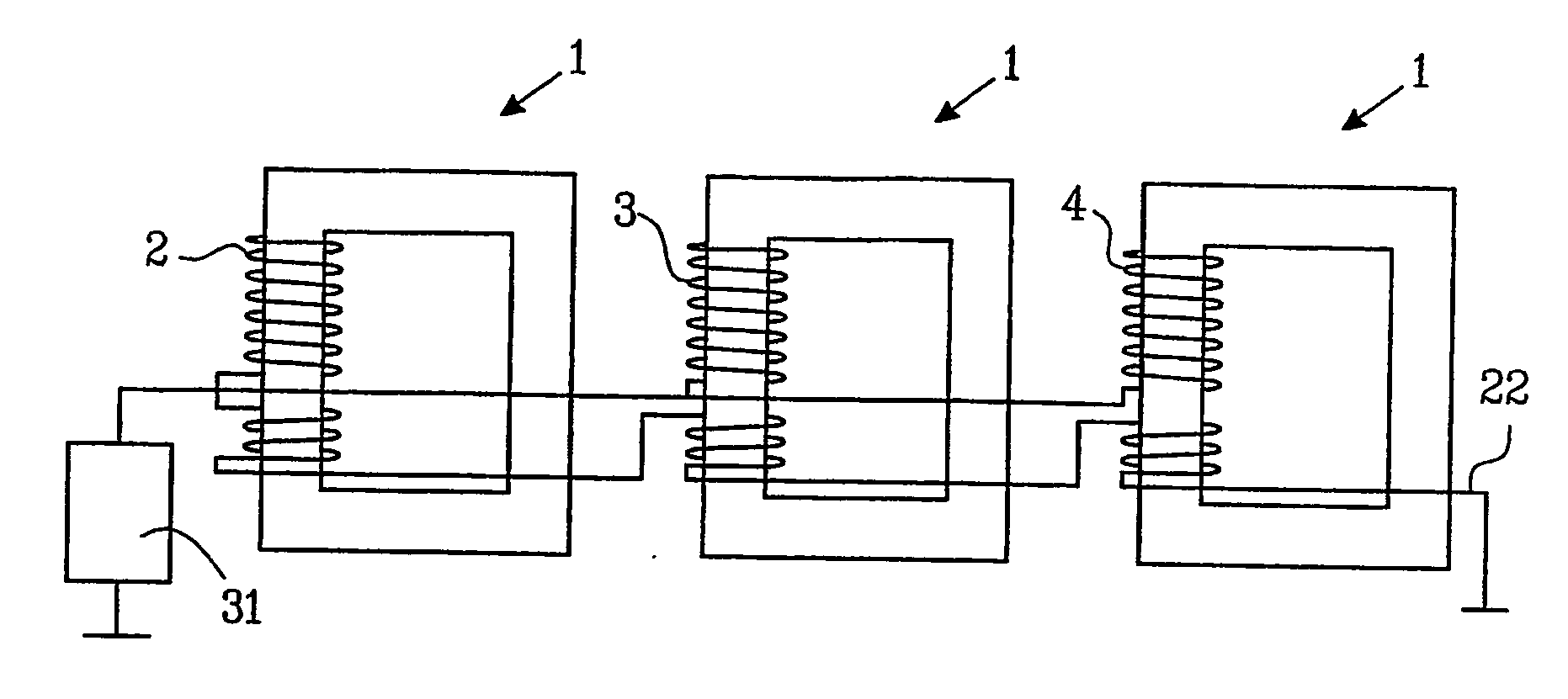 Transformer with protection against direct current magnetization caused by zero sequence current