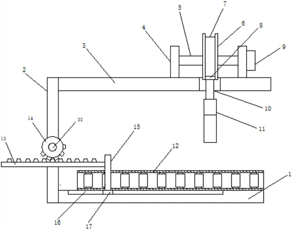 Continuous punching device for hinge blade