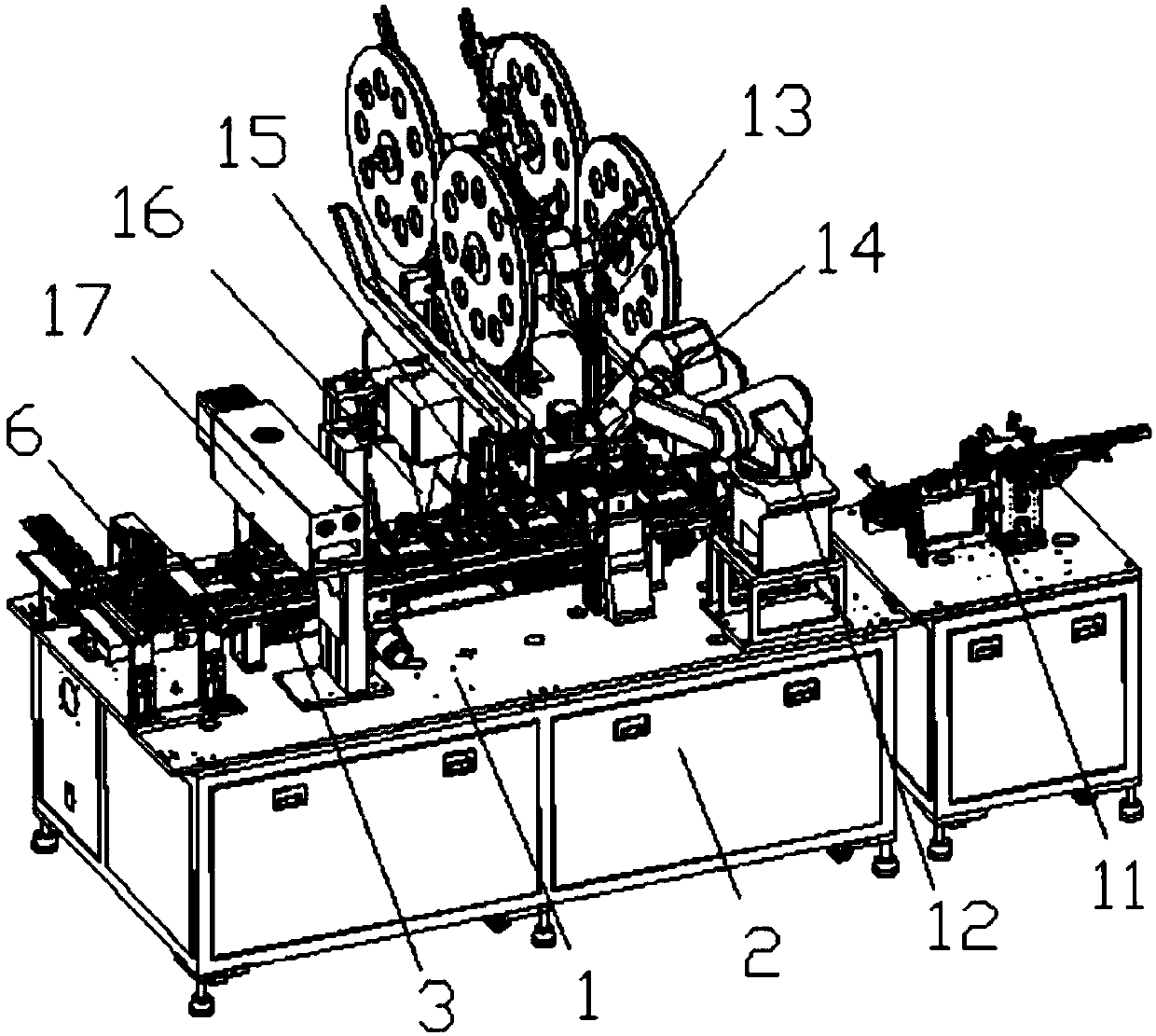 Automatic assembly riveting machine of USB interfaces
