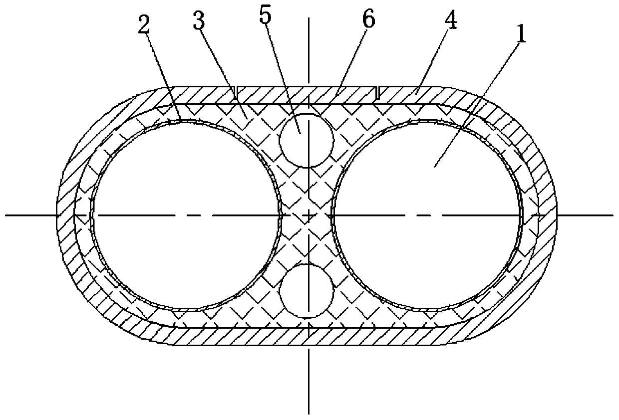 Double-hole-diameter novel rubber and plastic heat insulation pipe and manufacturing technology thereof