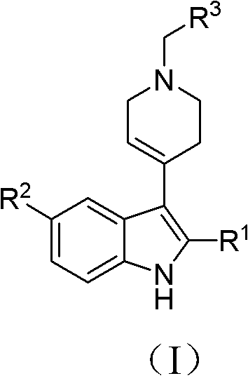 N-substituted tetrahydropyridine bound indole compound as well as preparation method and application thereof