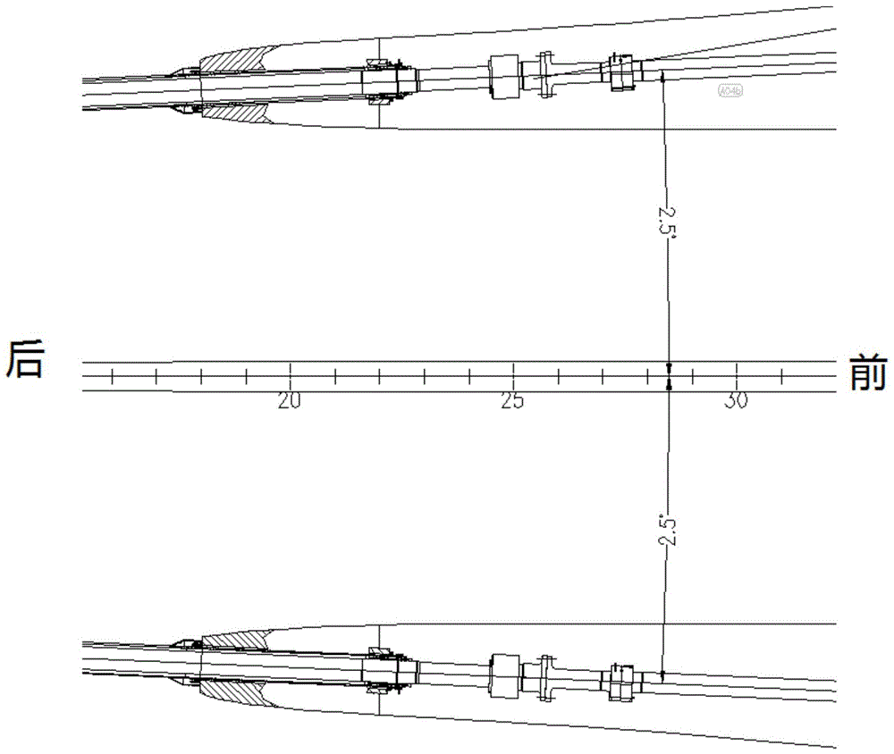 Stern structure for internal rotation double-paddle ship