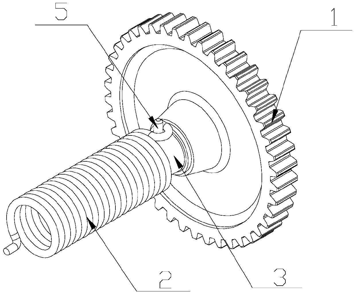 Starting gear structure on motorcycle starting shaft