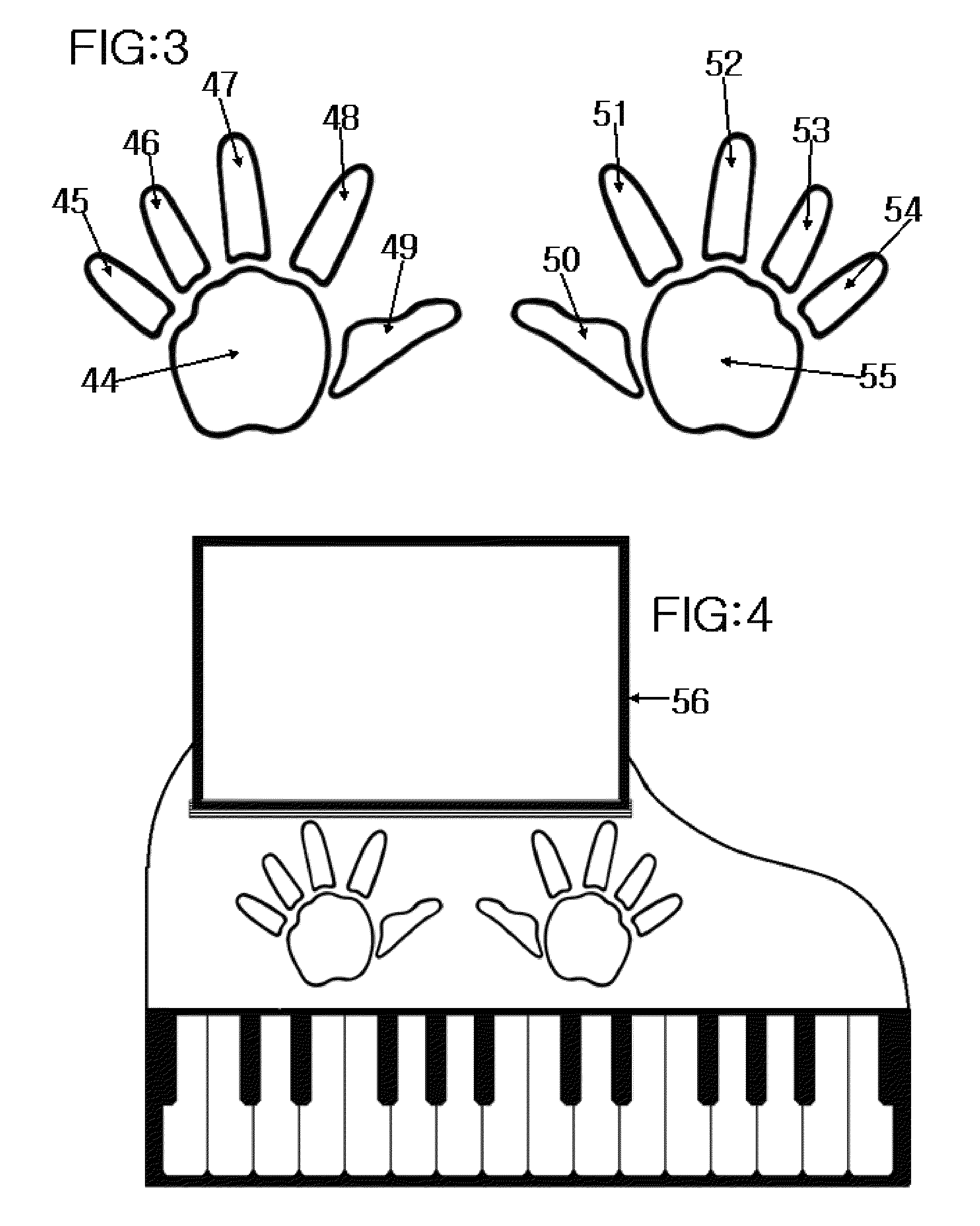 Electronic circuit driven, inter-active, plural sensory stimuli apparatus and comprehensive method to teach, with no instructor present, beginners as young as two years old to play a piano/keyboard type musical instrument and to read and correctly respond to standard music notation for said instruments