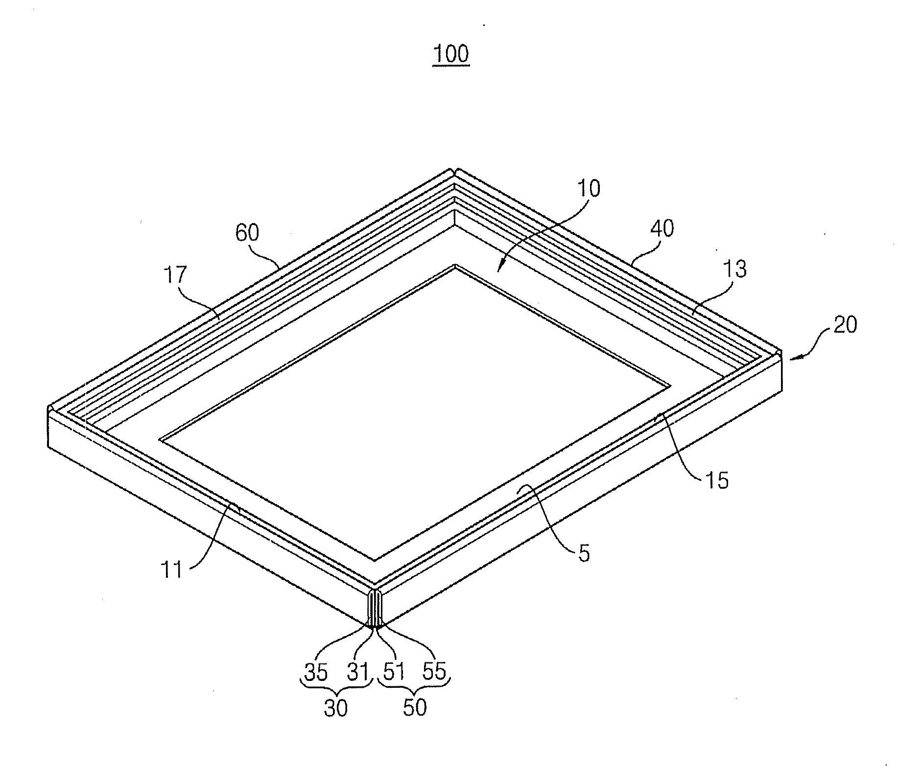 Receiving module for a display device, display device including the same, and method thereof