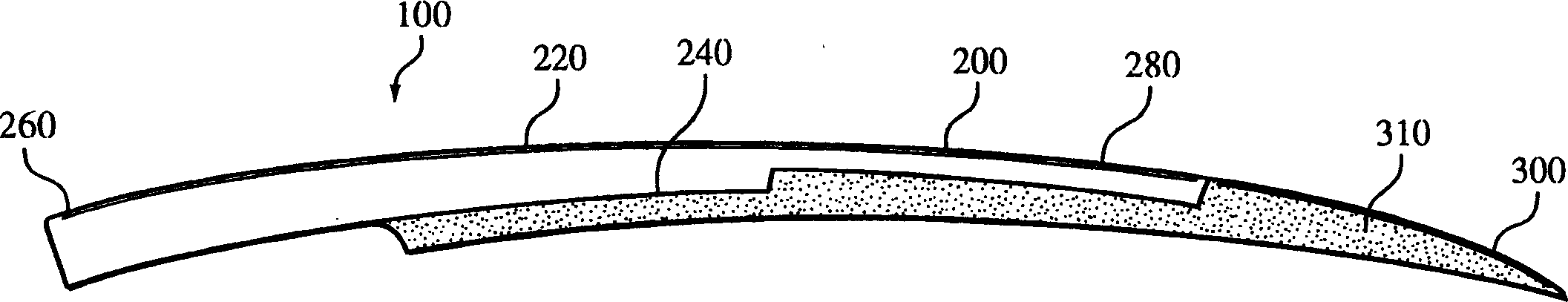 Adapting artificial finger nail and its mfg. method