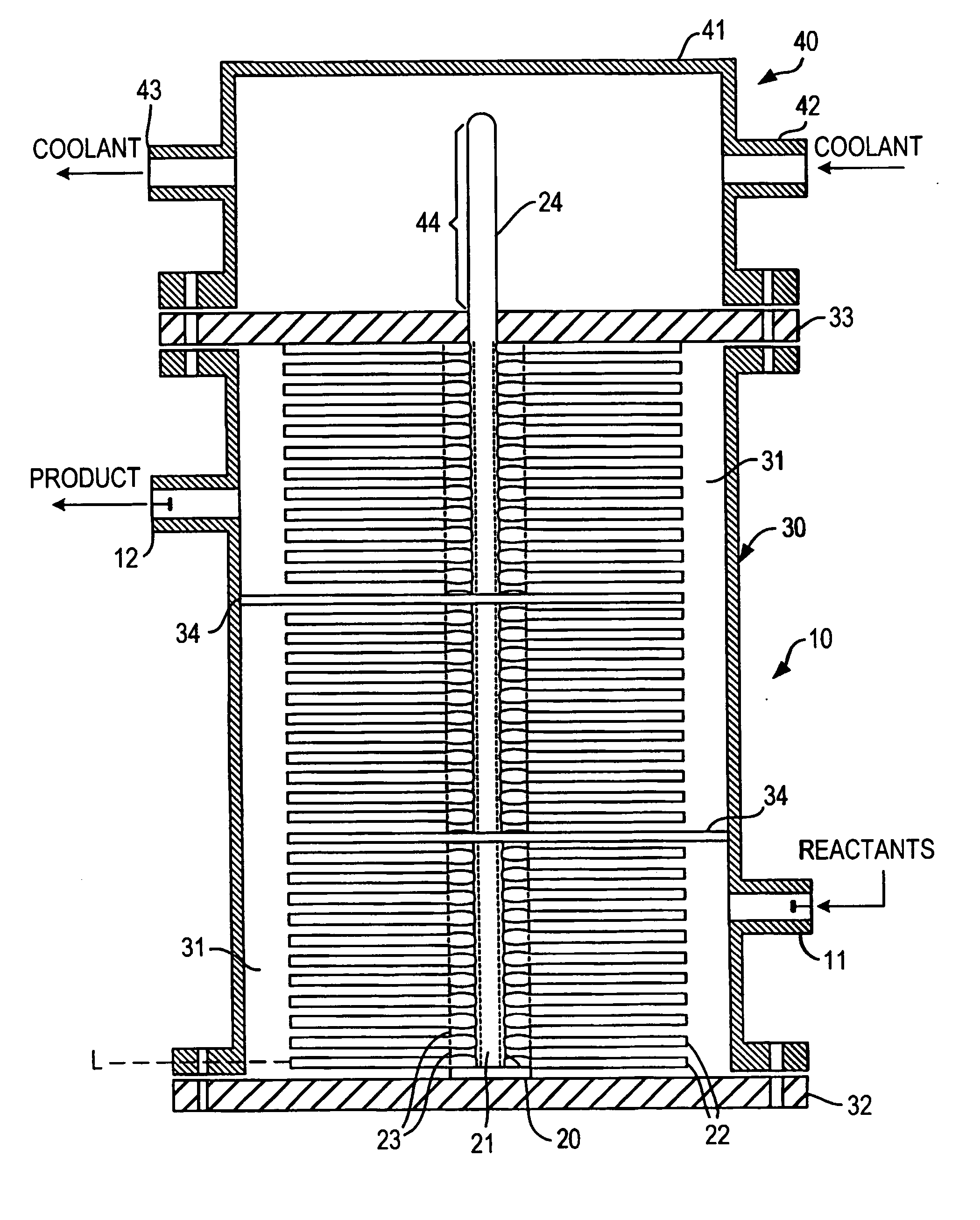 Chemical reactor with heat pipe cooling