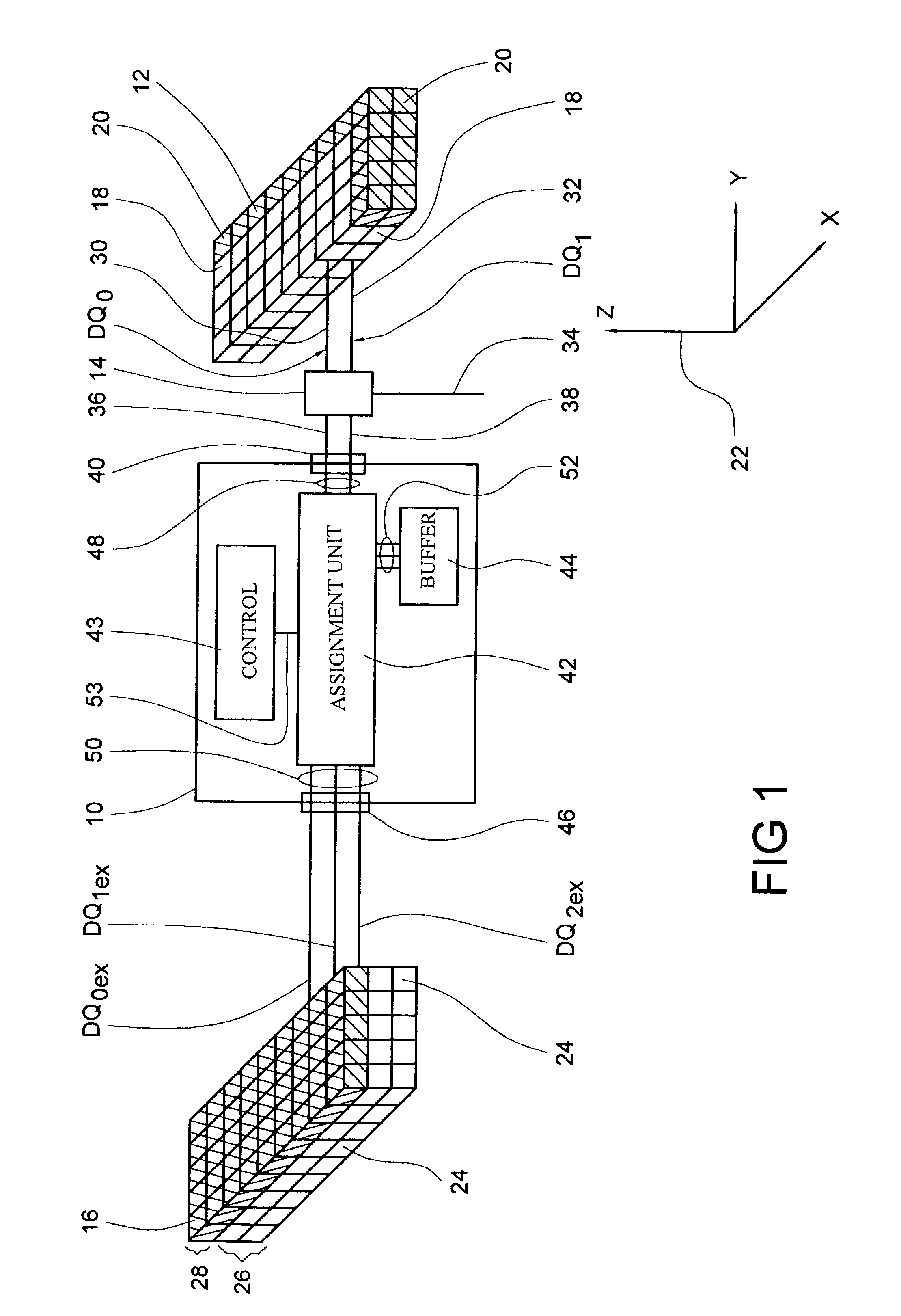 Device and method for associating information concerning memory cells of a memory with an external memory