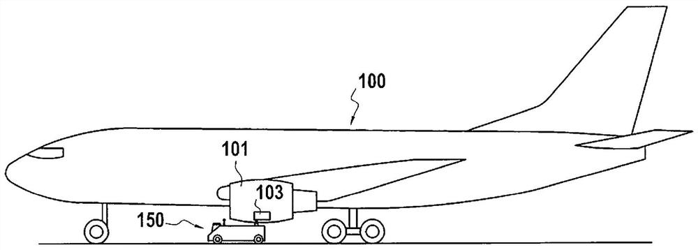 Device and method for emptying and monitoring fluid drained from an engine of an aircraft