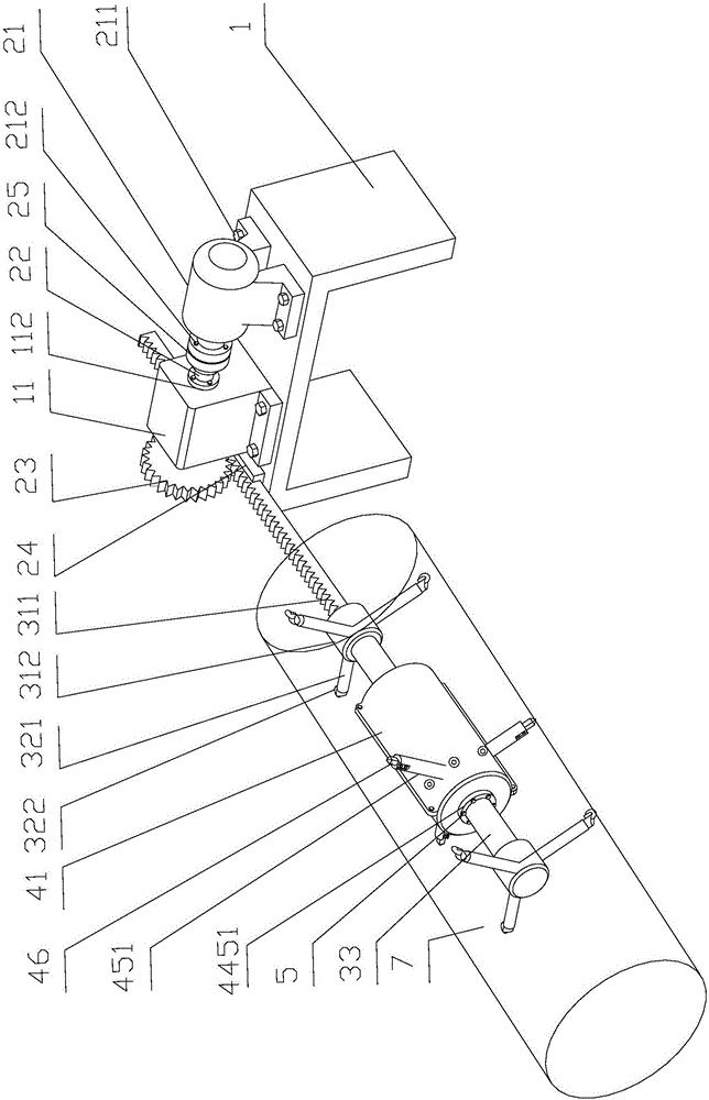 Short-distance pipeline inner wall bionic groove surface machining device and method