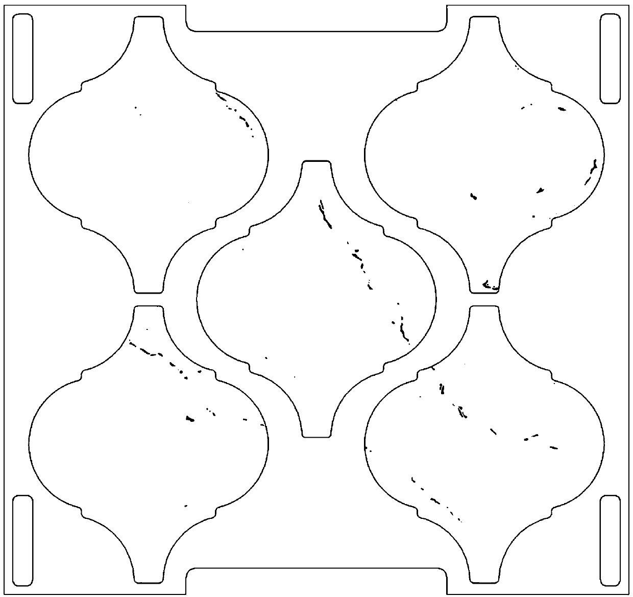 Preparation method of glass mosaic with marble patterns on the whole body