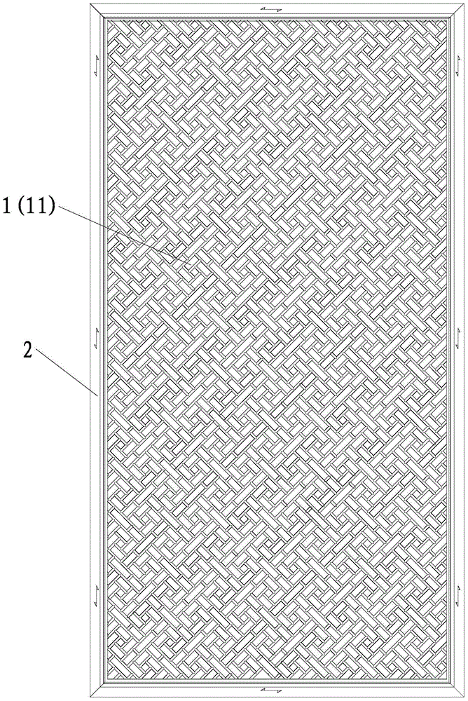 Lattice screen and processing process thereof